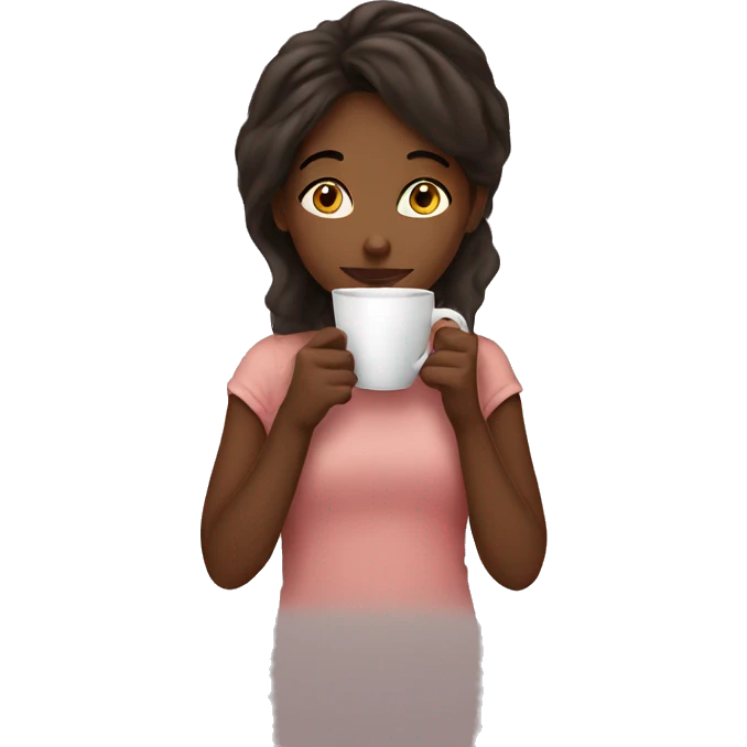 Girl sipping coffee emoji