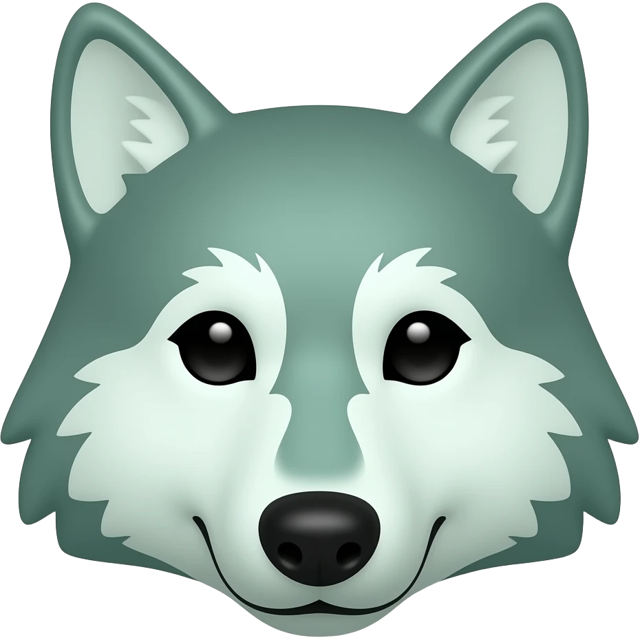 Mint Chocolate wolf face without eyes emoji