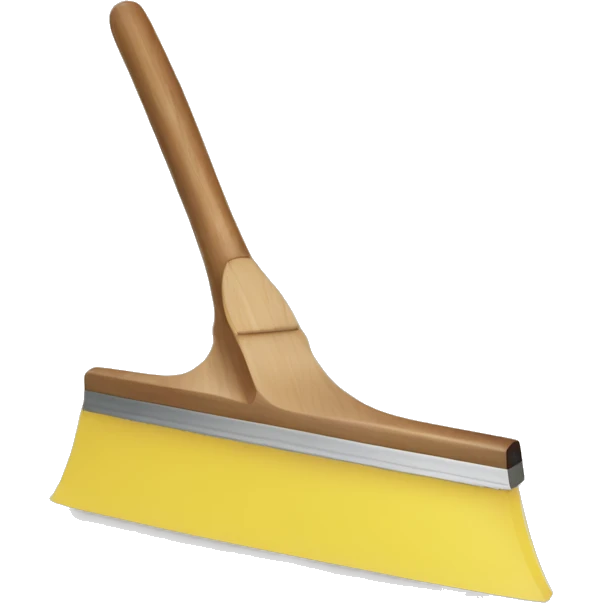 squeegee with long wooden handle emoji