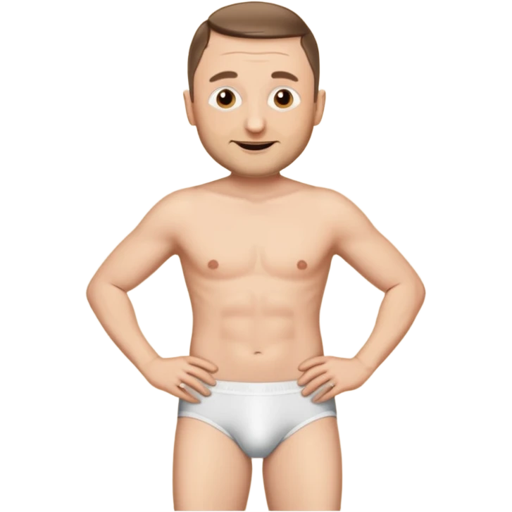 Tim Robinson singing on stage, wearing only low-rise briefs emoji