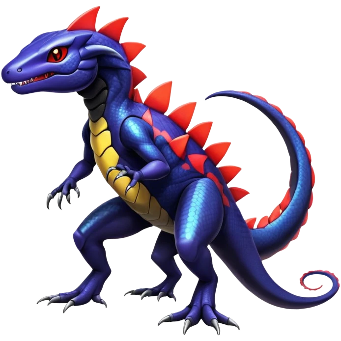 Shiny Exotic Colorful epic Salandit-Genesect-Koraidon-Fakémon-hybrid-creature (full body)  emoji