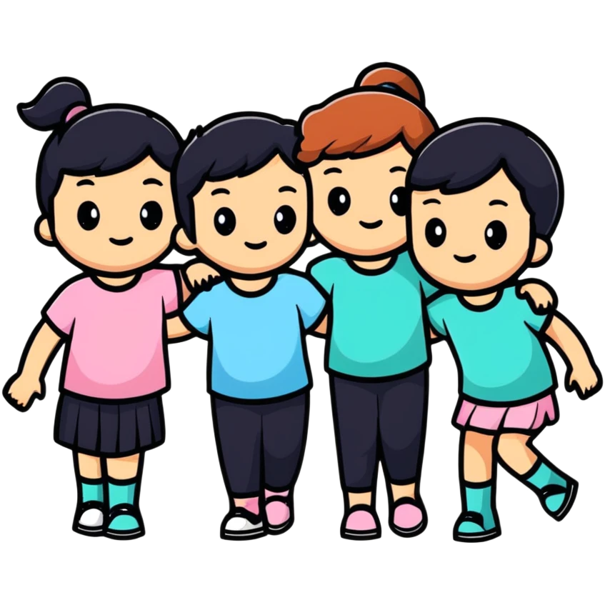 three girls emoji