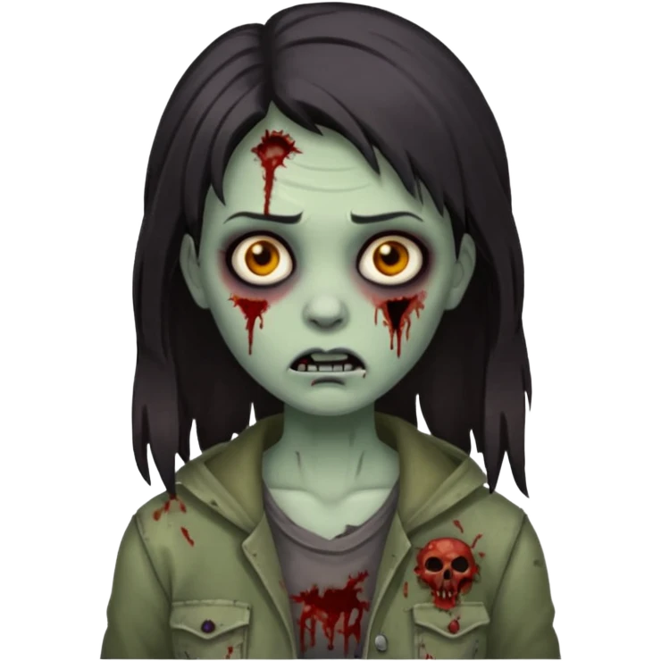girl zombie with dark hair emoji