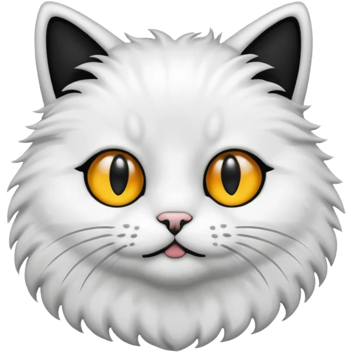 cat blask and wight out line emoji