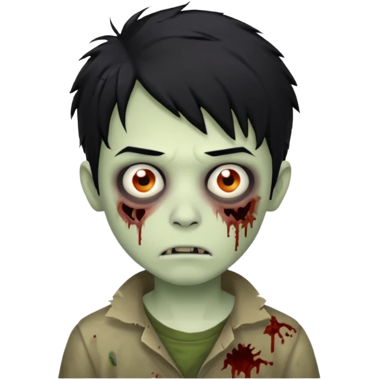 boy zombie with messy black hair emoji