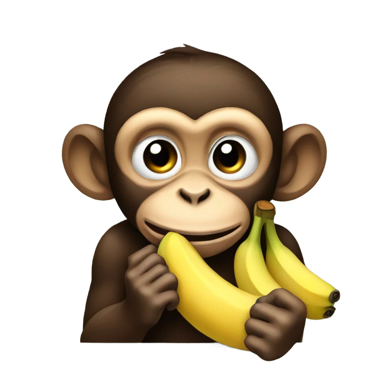 Monkey eating banana emoji
