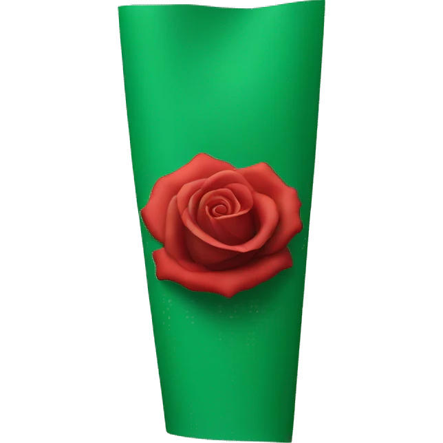 red rose on green sleeve emoji