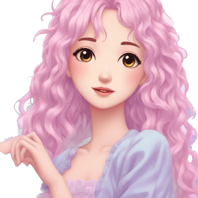 Gorgeous Beautiful Pretty Anime-Pastel-Girl aesthetic emoji
