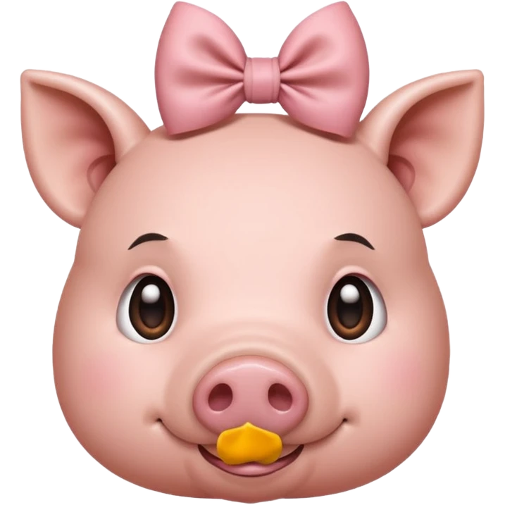 Pig that has a bow on its head that is side eyeing you emoji