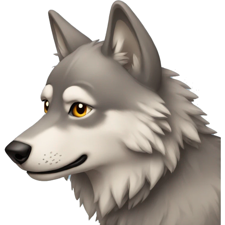 Wolf in love emoji