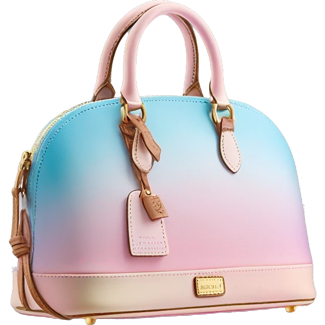 Realistic pastel pink to pastel blue ombre dooney and bourke domed satchel purse.  emoji