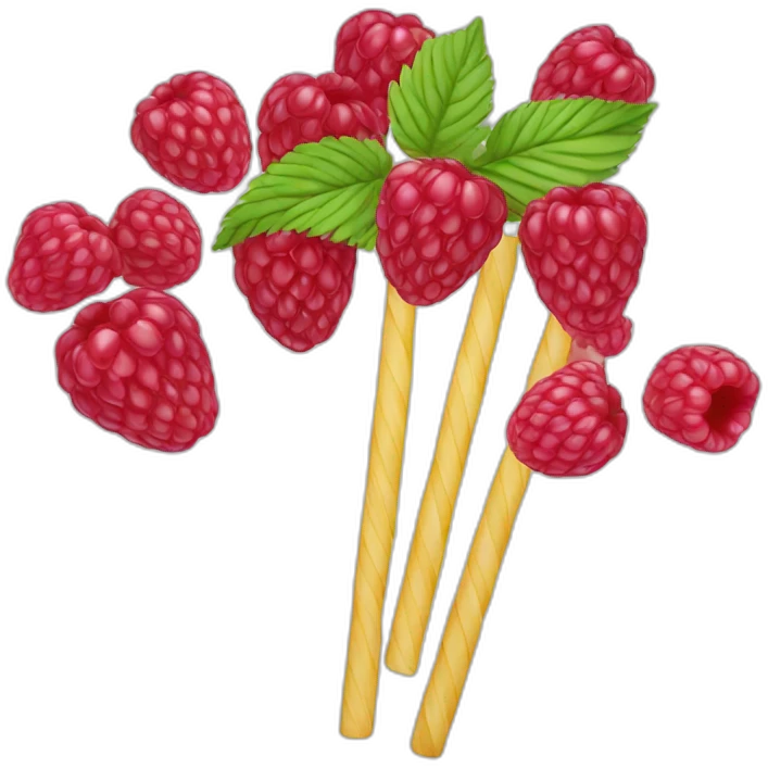 Raspberry straw emoji