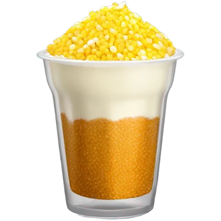 Elote con mayonesa y chili powder en vaso emoji