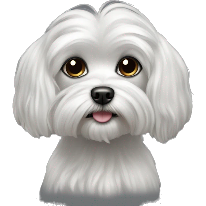 fully black Maltese dog realistic  emoji