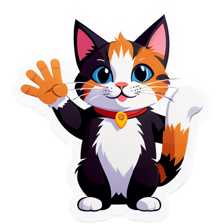 Cat showing the unity sign emoji