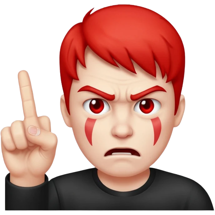 Angry red face middle finger emoji