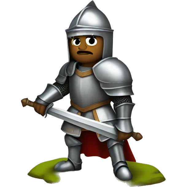 Medieval knight down on mi kness emoji