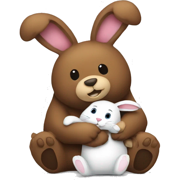 bear hugging bunny emoji