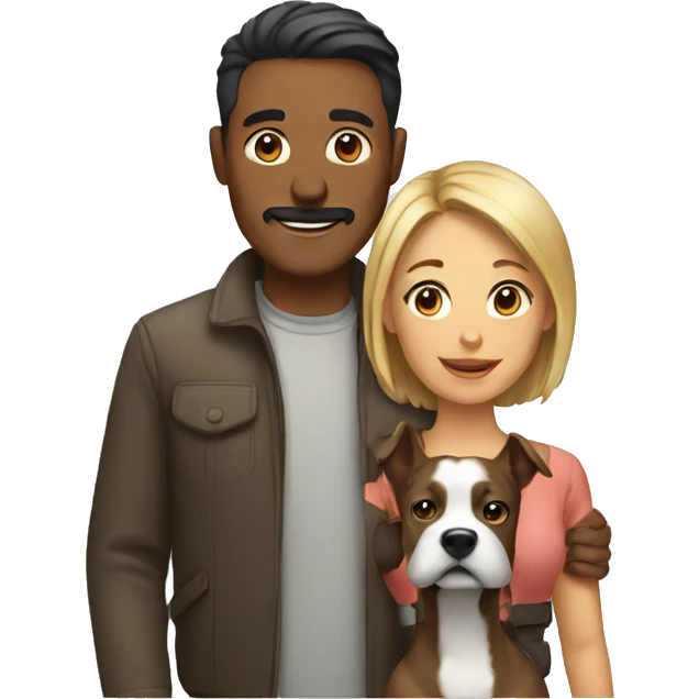 man and woman with a dog emoji