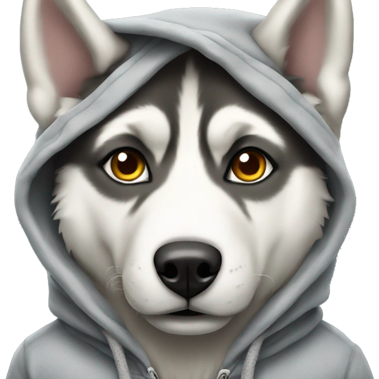 A husky in a hoody emoji