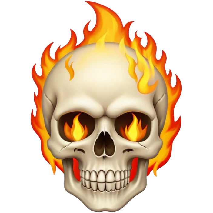 Skull with flames emoji