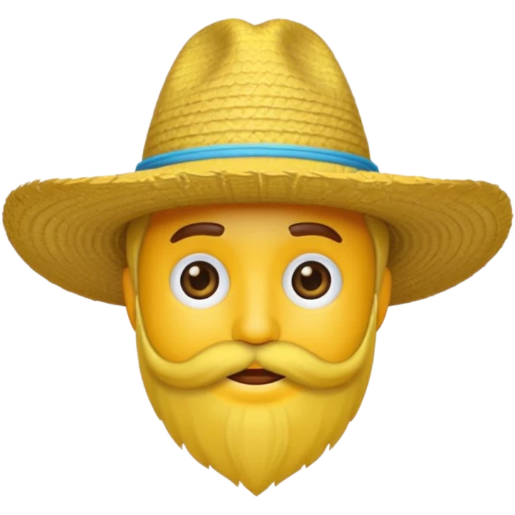Un emojis amarillo con sombrero y barba emoji