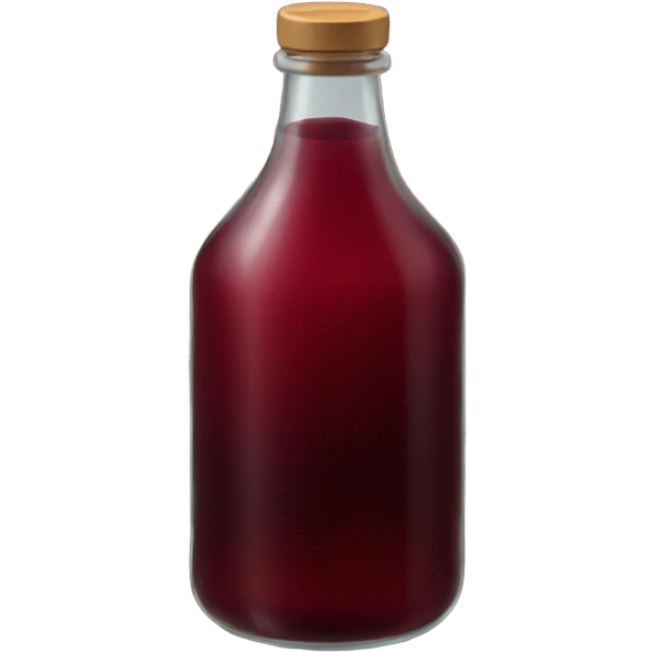 old glass bottle with dark red liquid emoji