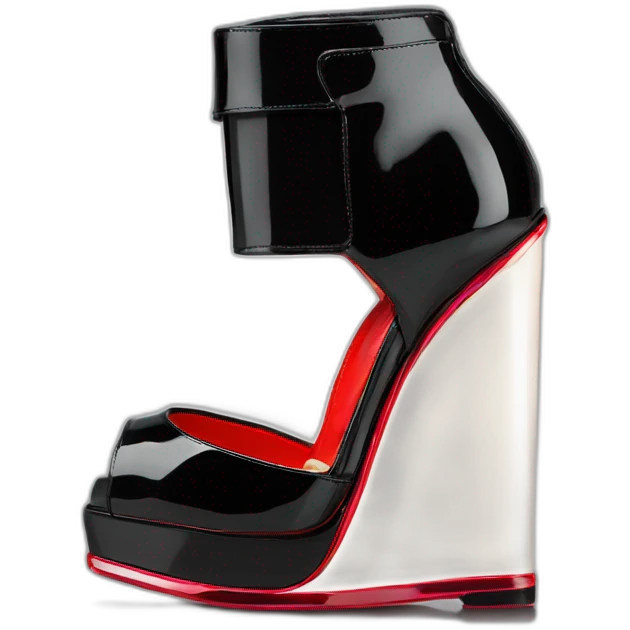 One WEDGE heel LOUBOUTIN black PATENT emoji