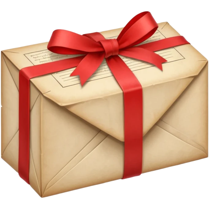 Stack aged letters, tied with a red ribbon, envelopes, corespondence, aesthetic emoji