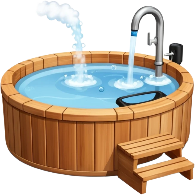 outdoor hot tub made of wood emoji