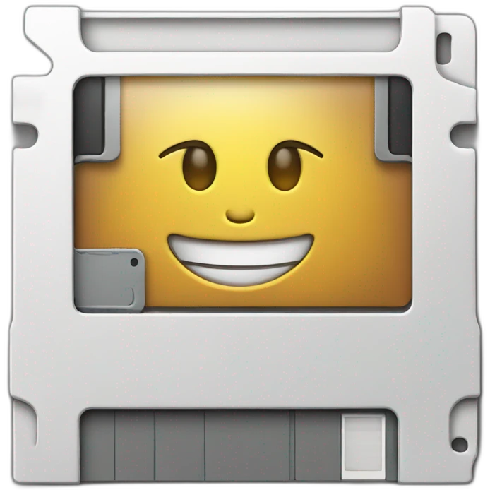 smile floppy disk emoji
