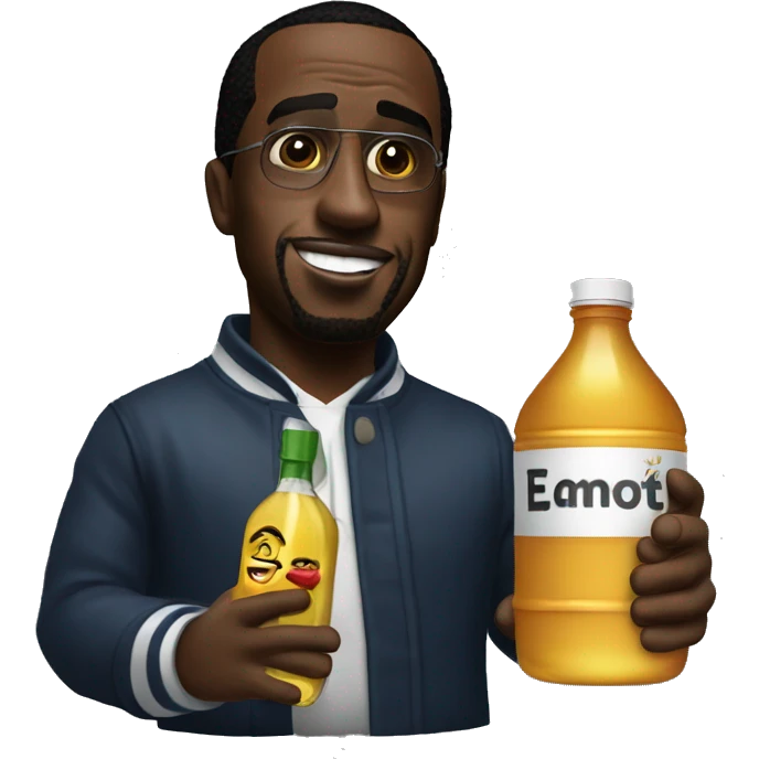 P diddy with a bottle of oil in hand emoji