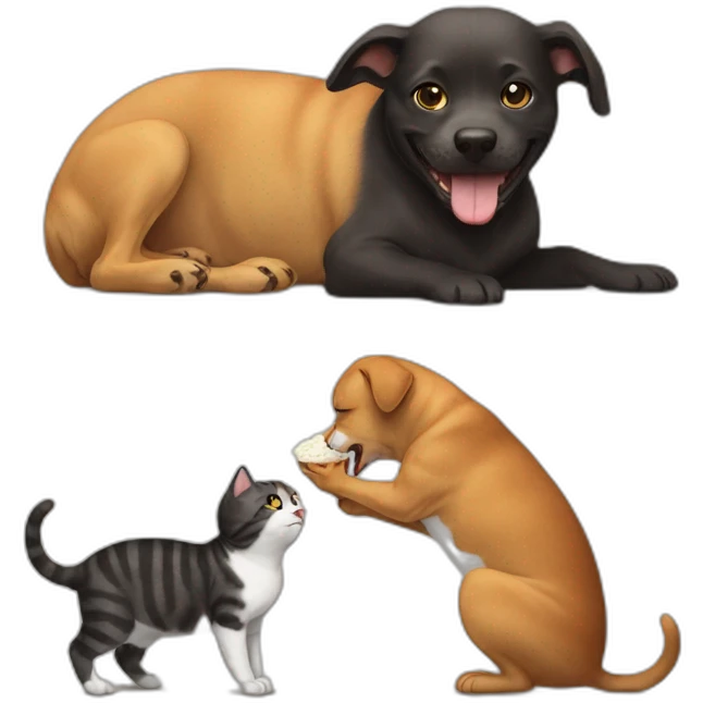 Dog eating cat emoji