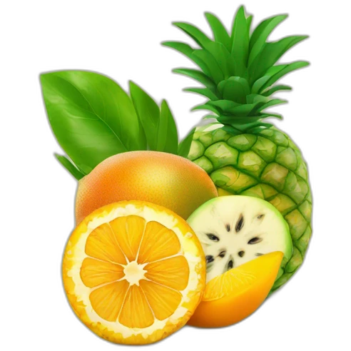 Ananas, Maracuja, Orange & Mango Salad  emoji