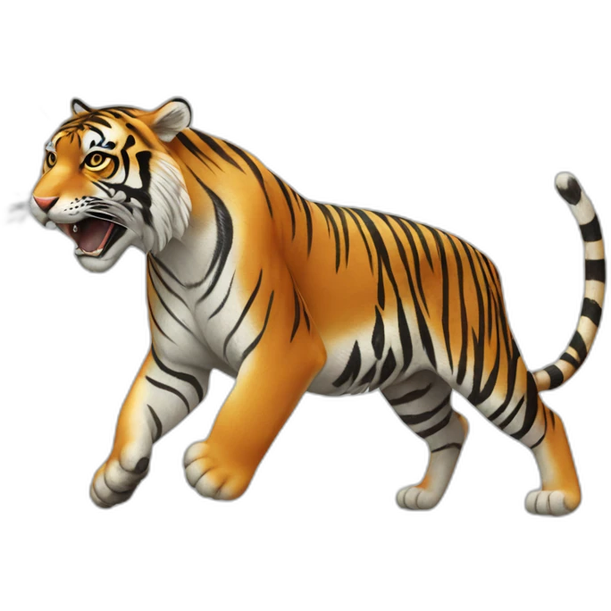 a tiger lunging at its prey emoji