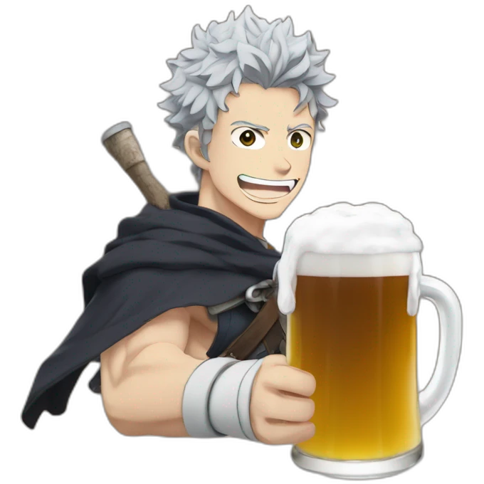 Asta de black clover qui bois une bière emoji