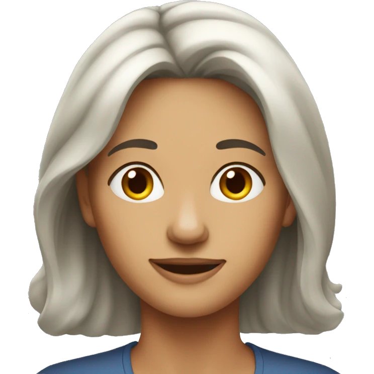 middle age woman long hair emoji