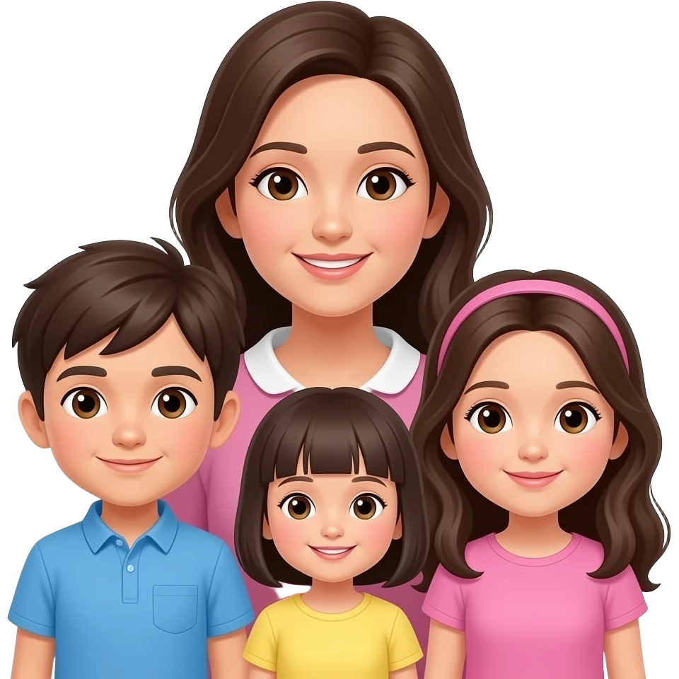 Maman solo de 3 enfants 1 garçon et 2 filles emoji