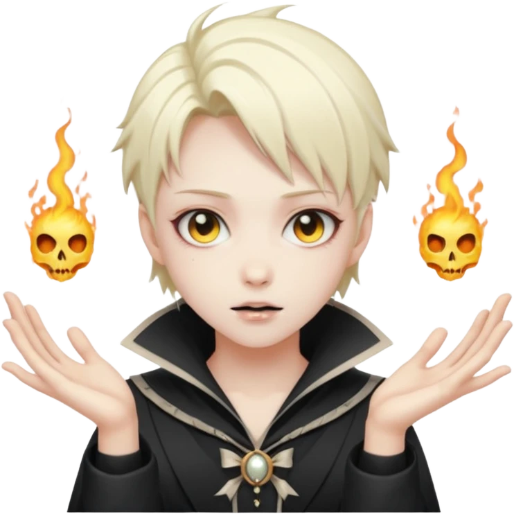 Stylish scary and anime style with magic emoji