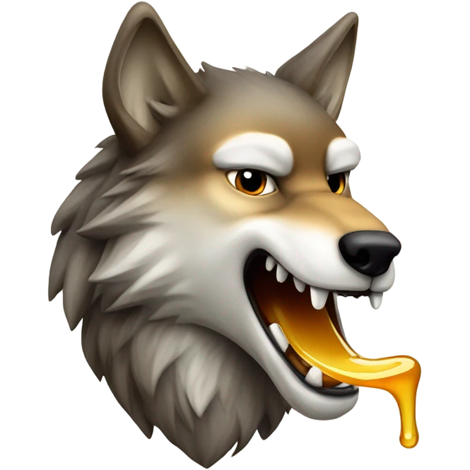 Wolf licking honey emoji