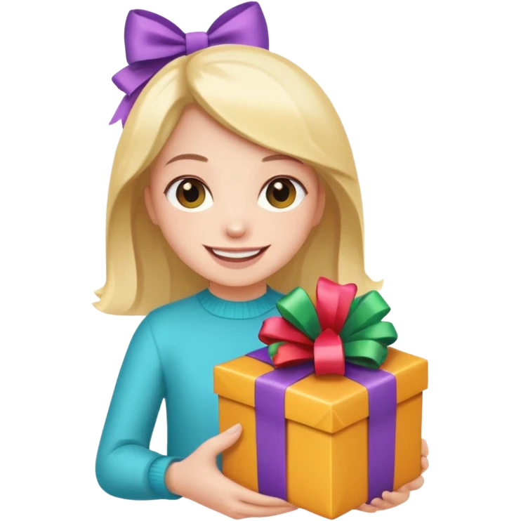 Person holding a gift emoji