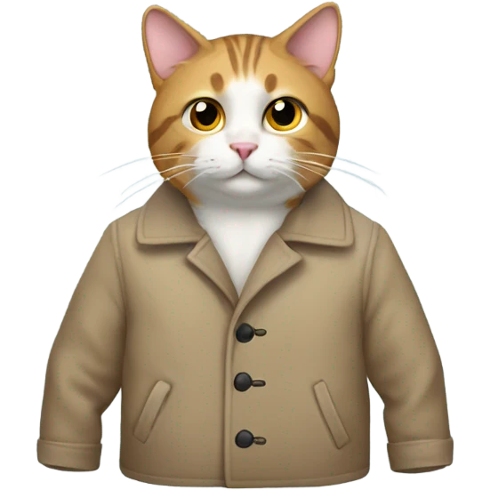 Cat with a coat on it emoji