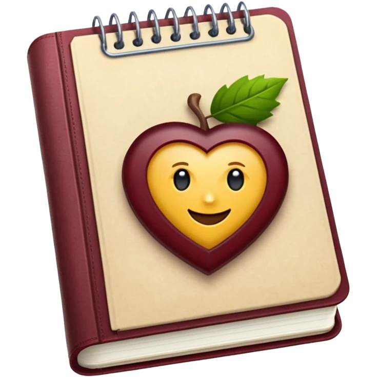 HAZ UN planificador de lista de objetivos en color vinotinto/rojo carmesí brillante, con hojas de cuaderno blancas (no agregues frutas ni nada de eso) emoji
