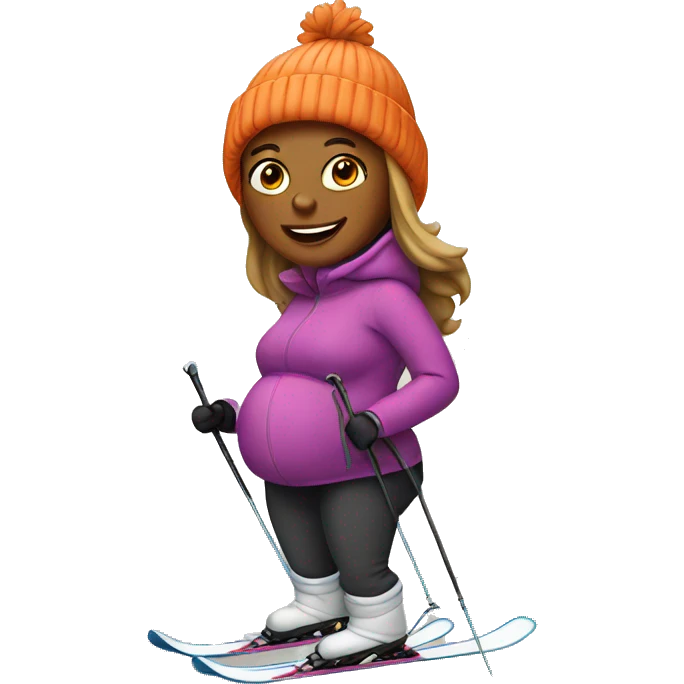 Pregnant woman skiing emoji