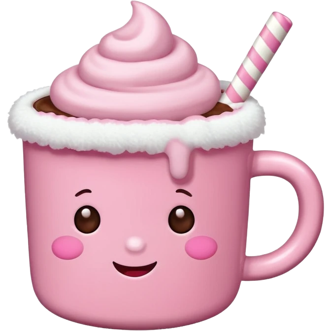 heiße Schokolade mit Marshmallows pink  emoji