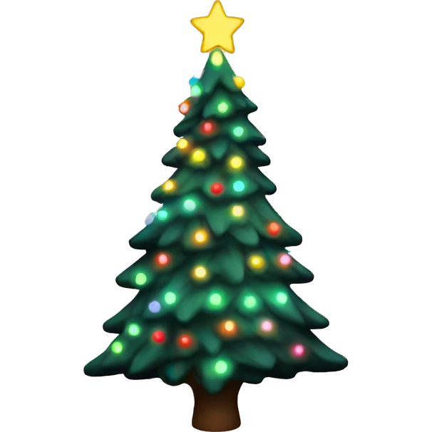 aesthetic christmas tree with glowing lights emoji