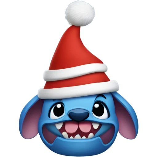 Stitch in Christmas hat emoji