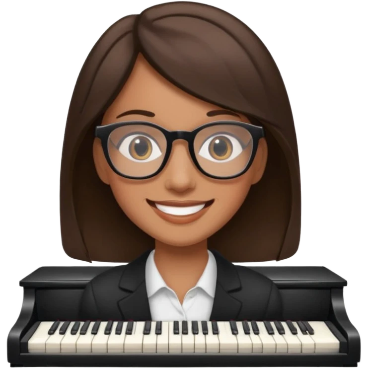 Brunette  and glassespianists emoji