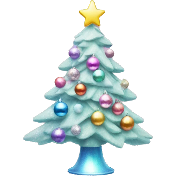 Pastel Christmas tree with disco ball topper emoji
