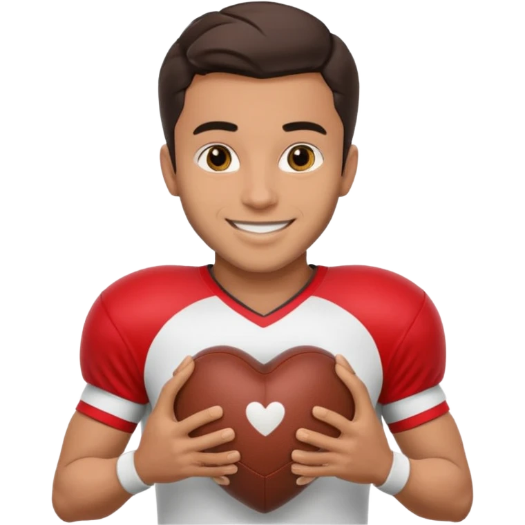 عکس سعید عزالهی بازیکن فوتبال ، که یک توپ  فوتبال مدل قلب دستشه emoji